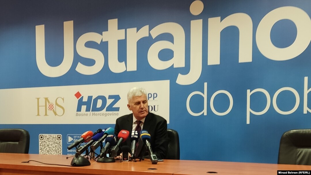 Dragan Čović, predsjednik HDZ-a BiH, na koferenciji za medije u Mostaru, 19. 1. 2024.