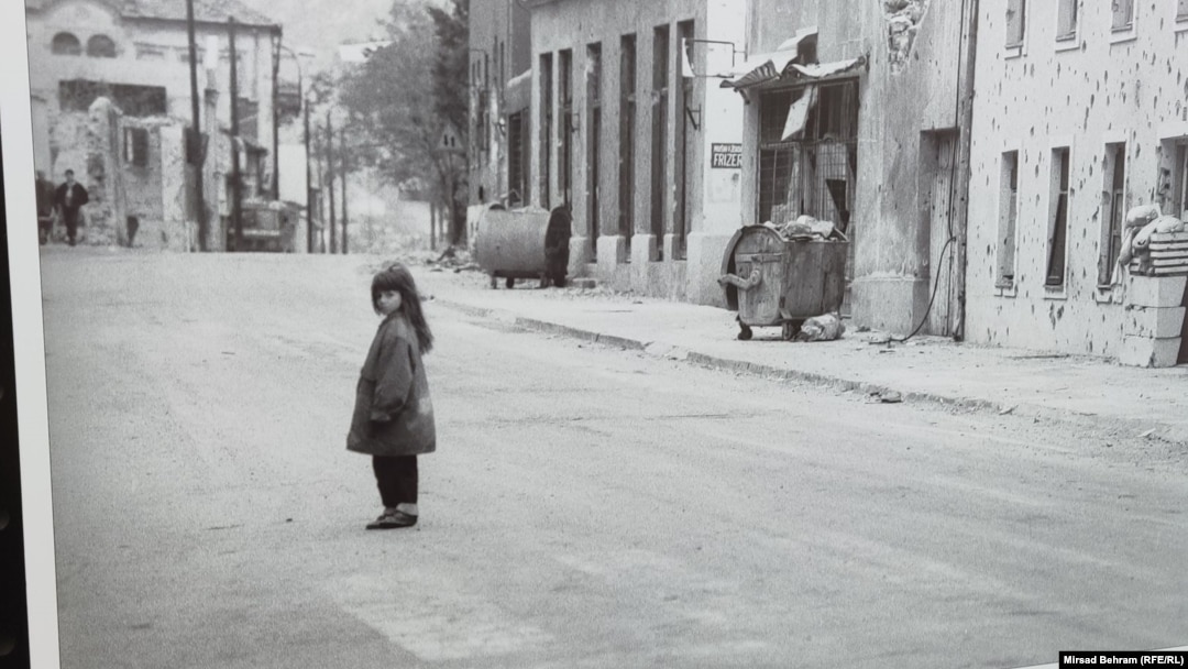 Mostar, Bosnia-Herzegovina, The "Enclave" exhibition of photographer Wade Goddard about wartime Mostar. June 27, 2023.