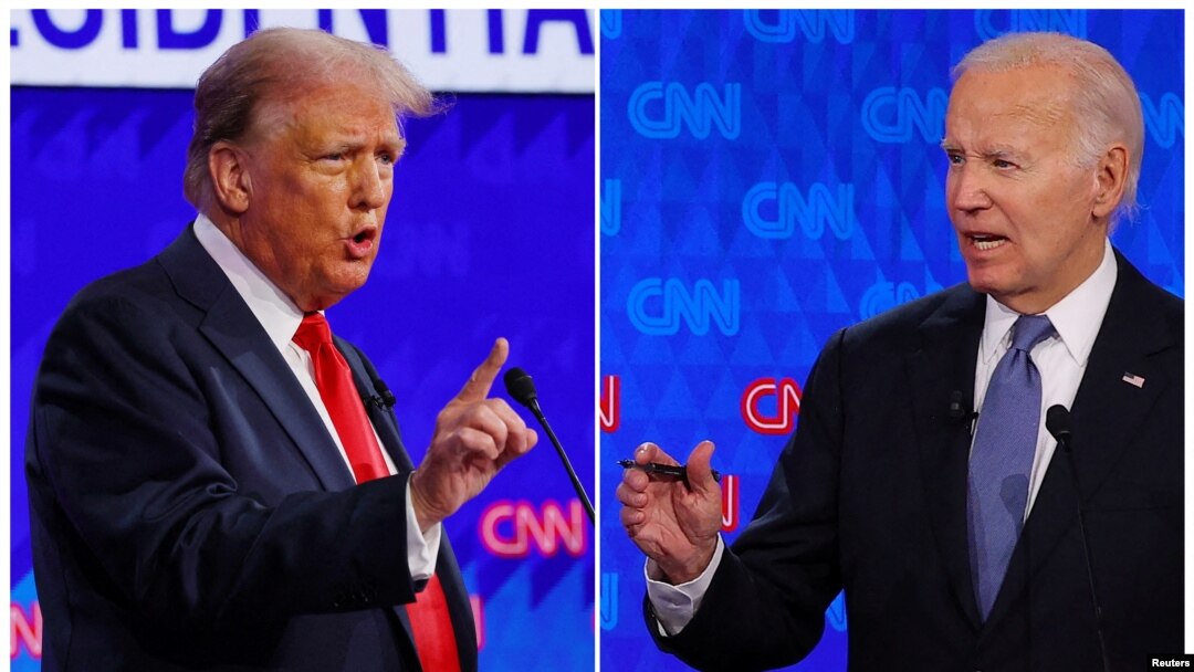 A U.S. intelligence official said there are no indications of a shift in Russia's preference for the winner of the U.S. presidential election, suggesting that Moscow favors Donald Trump (left) over Joe Biden.