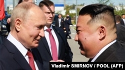 Попередня зустріч Володимира Путіна (л) і Кім Чен Ина в Росії, 2023 рік
