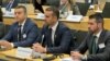 Premijer Milojko Spajić sa saradnici na plenarnoj sjednici MONEYVAL-a u Strazburu, 14. decembra 2023.