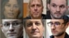 (Clockwise from upper left) Ksenia Karelina, Michael Leake, Gordon Black, Eugene Spector, Marc Fogel, and Robert Woodland
