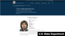 The United States has offered a $5 million reward for information leading to the arrest of Artyom Uss.