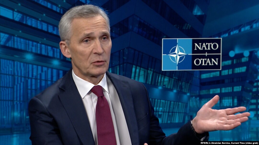 Generalni sekretar NATO-a Jens Stoltenberg tokom intervjua za RSE, Brisel, 20. februar 2024.
