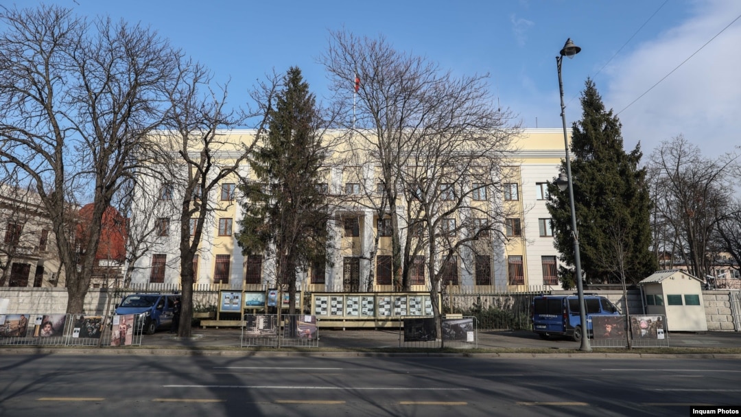 The Russian Embassy building in Bucharest (file photo)