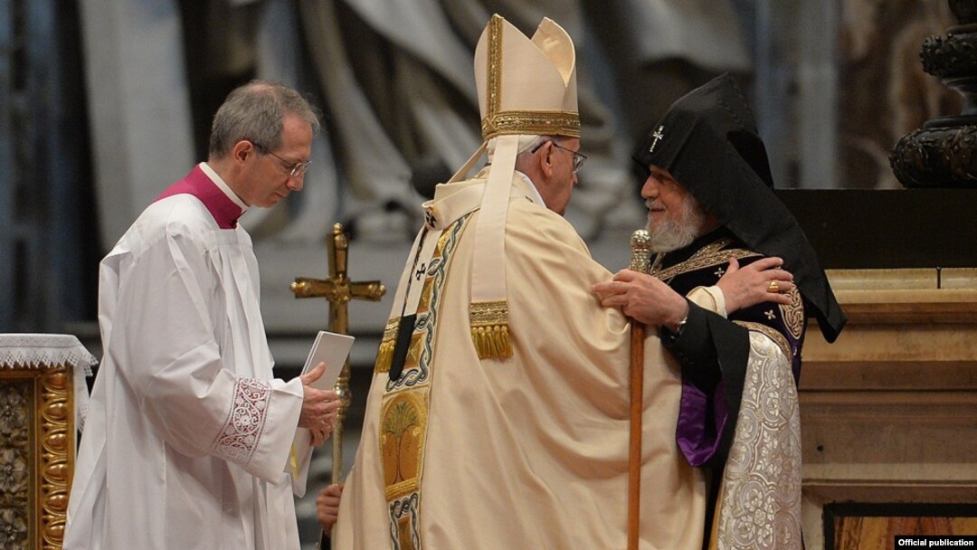 Roma Papası və erməni katolik kilsəsi başçısı Qaregin, 12Apr2015