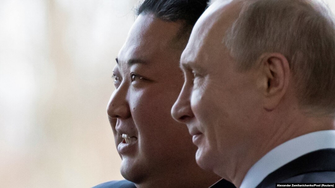 Два диктатори: Кім Чен Ин і Володимир Путін. Фото від квітня 2019 року. Зустріч у російському Владивостоці
