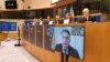 Član Predsedništva Bosne i Hercegovine, Željko Komšić, obraća se okupljenima u Briselu 15. marta 2022.