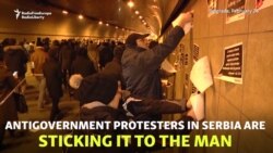 'Stick It To The Man': Serbia's Anti-Vucic Sticker Protest