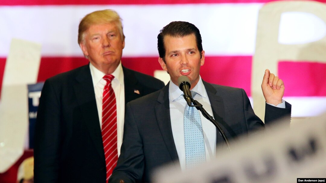 Donald Trump mlađi govori na očevom izbornom skupu, 2016.