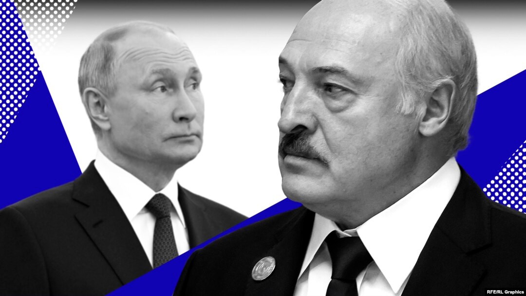 Колаж. Володимир Путін (ліворуч) і Олександр Лукашенко
