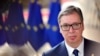 Predsednik Srbije Aleksandar Vučić tokom godišnjeg samita EU-Zapadni Balkan u Belgiji, maj 2022.