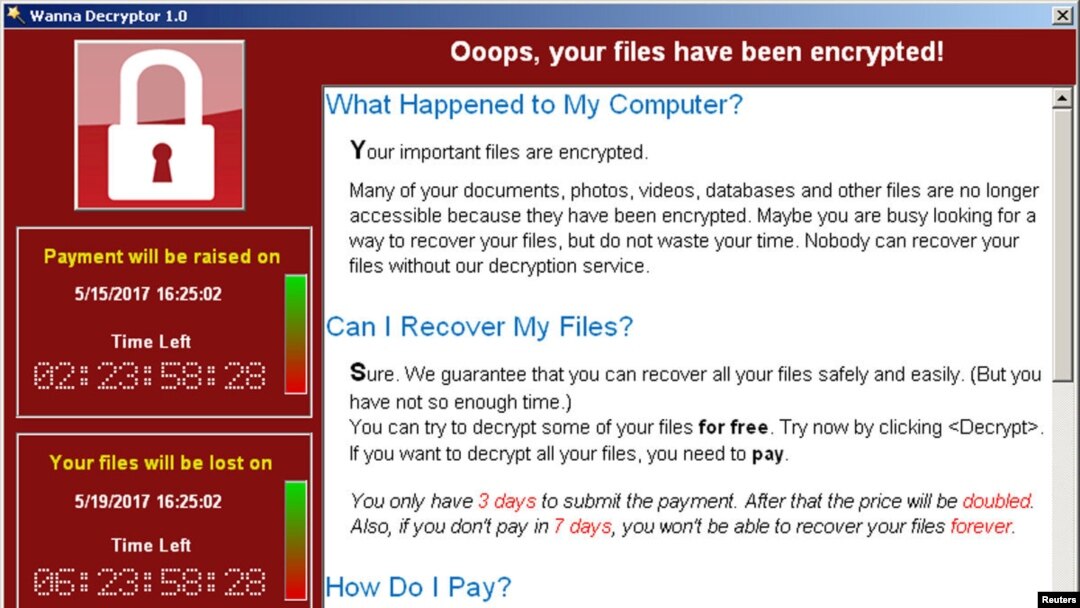 Скріншот із вимогами вірусу WannaCry
