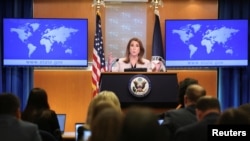 State Department spokeswoman Tammy Bruce leads a briefing at the State Department in Washington. (file photo)