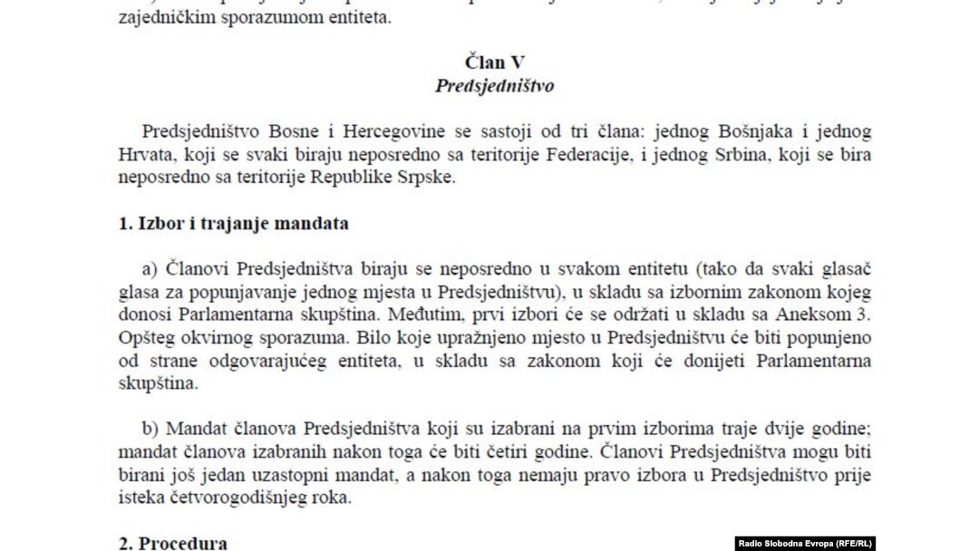 Član iz Ustava o izboru članova Predsjedništva BiH