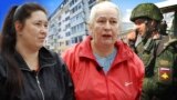 Елена и Светлана Колисниченко, собственники недвижимости в Крыму, их дом и военнослужащий армии РФ. Коллаж