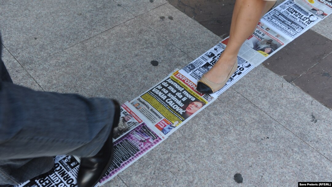 Protest protiv medijskog linča Vanje Ćalović u junu 2014. u Podgorici