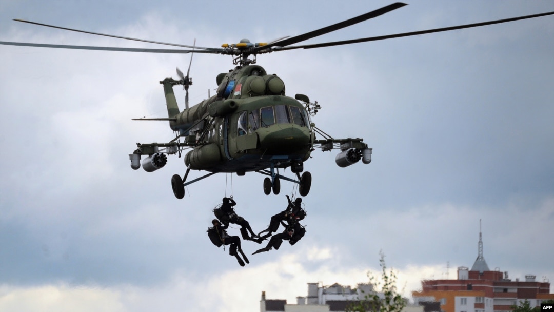 Helikopterska akcija tokom vežbe "Slovensko bratstvo" od 13. juna 2017. Zabeleženo u beloruskom gradu Brestu, oko 370 kilometara jugozapadno od Minska.