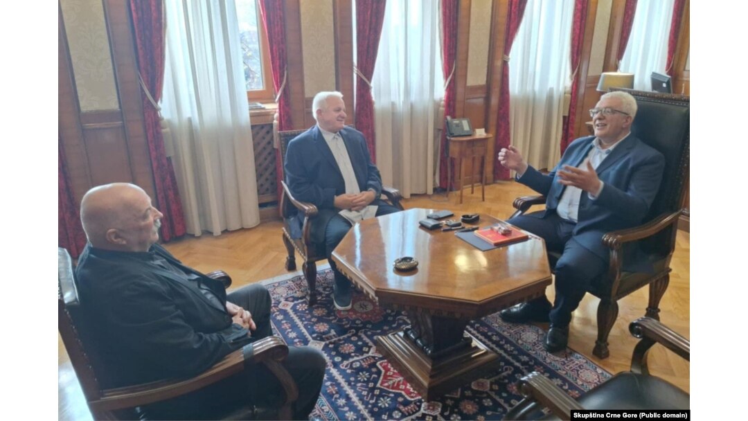 Predsjednik Skupštine Andrija Mandić sa Ivanom Miloševićem (lijevo).