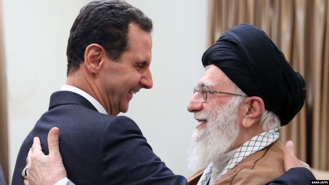 بشار اسد در دیدار با رهبر جمهوری اسلامی در اسفند ۹۷