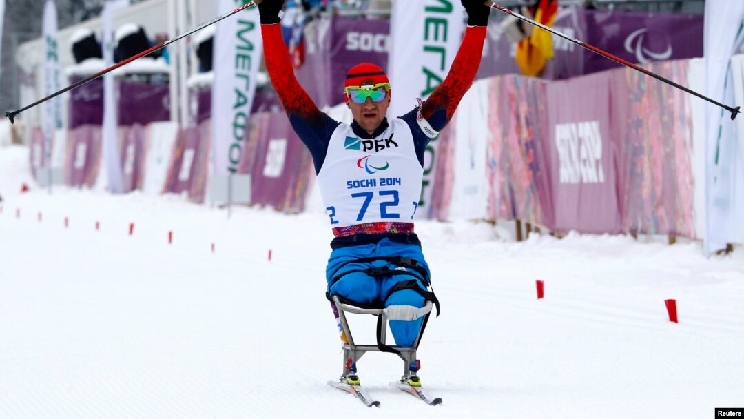 Російський біатлоніст на Паралімпіаді в Сочі, 14 березня 2014 року
