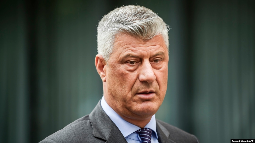 Kosovar President Hashim Thaci has been indicted with others by a prosecutor in The Hague for war crimes and crimes against humanity allegedly committed during or after the 1998-1999 Kosovo conflict. (file photo)