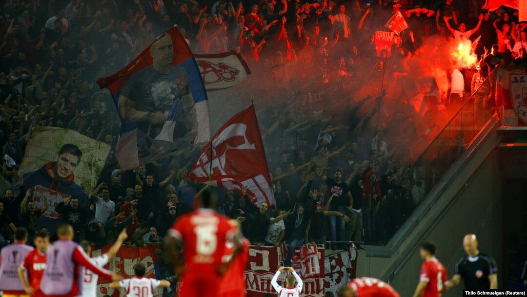 Jedna od utakmica fudbalskog kluba Crvena zvezda, Keln, septembar 2017. godine 