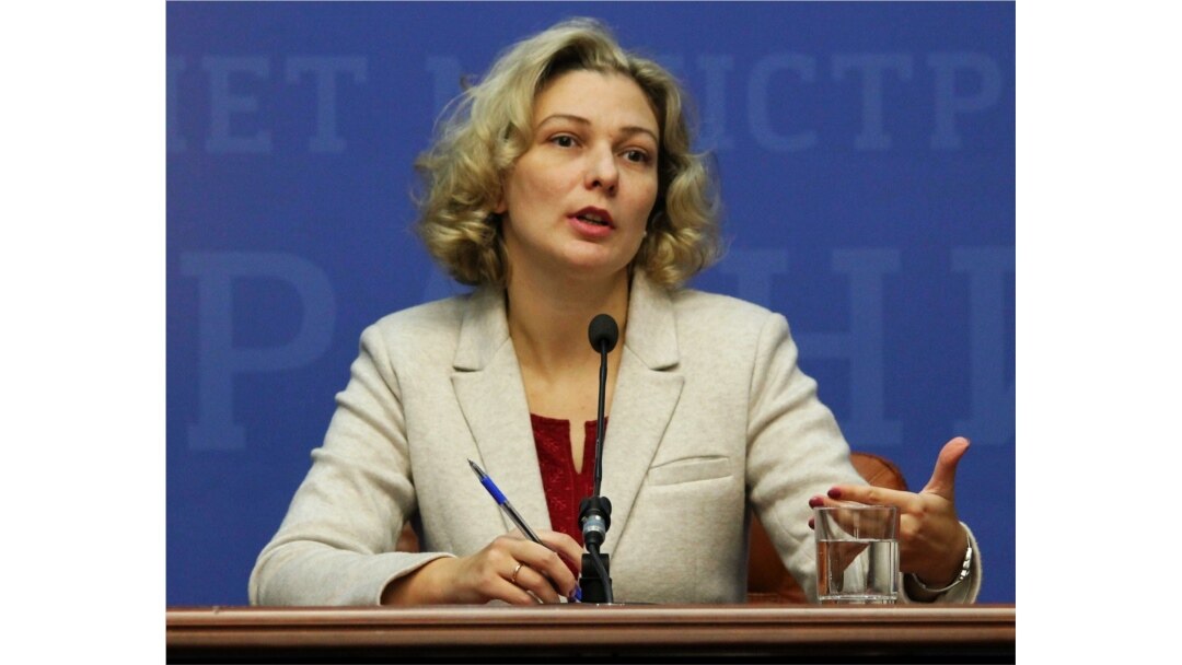 Мовний омбудсмен України Тетяна Монахова під час пресконференції в Києві, 10 грудня 2019 року