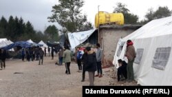 Migranti u kampu Vučjak nadomak Bihaća ,10. oktobar 2019. 