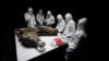 <p>Scientists at the North-Eastern Federal University in Yakutsk perform a necropsy on a 50,000-year-old baby mammoth nicknamed "Yana," which was recovered from the permafrost in Russia's Yakutia region. 