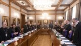 Armenia - Catholicos Garegin II opens an emergency meeting of the top clergy of the Armenian Apostolic Church, Echmiadzin, June 2, 2025.