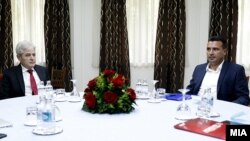 Sastanak čelnika SDSM-a i DUI-ja, Zorana Zaeva i Ali Ahmetija, radi formiranja Vlade, 18. august 2020. 