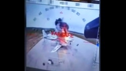 Скріншот із відео ударів СБУ по літаках стратегічної авіації Росії на аеродромі «Біла» («Бєлая», російською «Белая») в Іркутській області, що межує з Монголією. 1 червня 2025 року