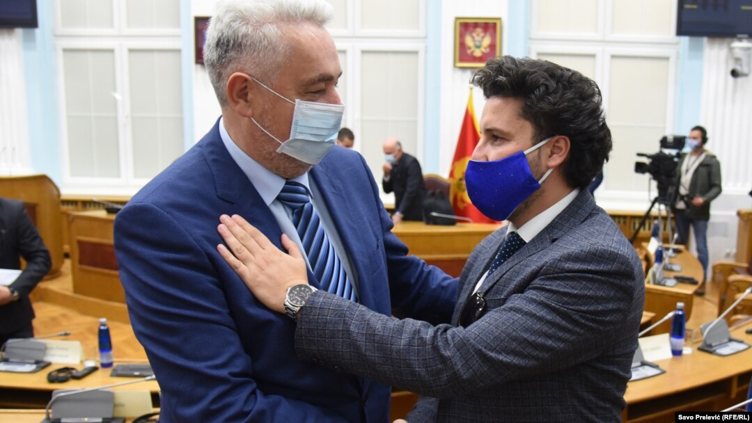 Premijer i vicepremijer Crne Gore, Zdravko Krivokapić i Dritan Abazović, u Podgorici 23. novembra 2020.