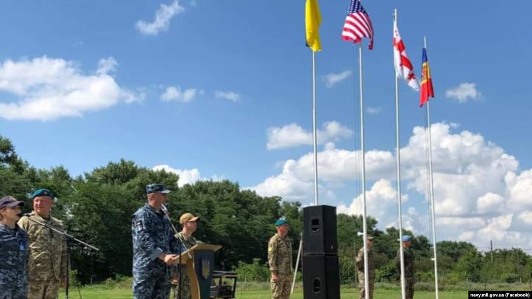 Церемонія відкриття «Сі Бриз-2021» на одному з військових полігонів у Херсонській області