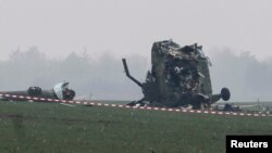 Olupina helikoptera koji se srušio u blizini Beograda u martu 2015. 