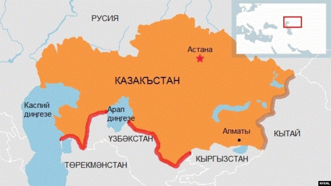 Карта Казахстана.