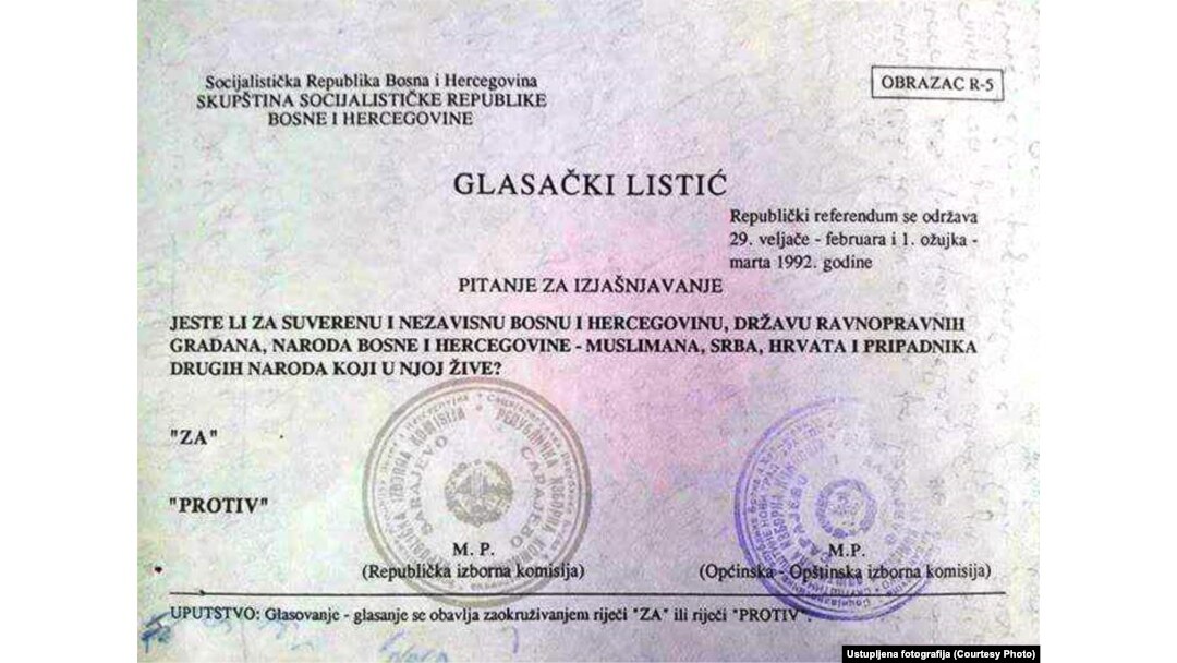 Glasački listić sa referenduma o nezavisnosti