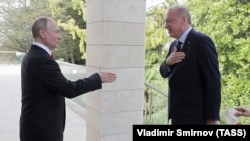 Президент Росії Володимир Путін приймає в резиденції в Сочі президента Туреччини Реджепа Таїпа Ердогана, архівне фото, 29 вересня 2021 року