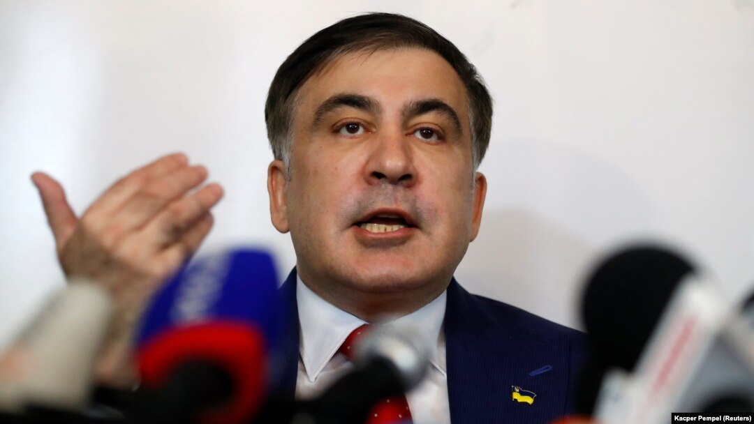 Міхеїл Саакашвілі під час прес-конференції у Варшаві, Польща, 13 лютого 2018 року
