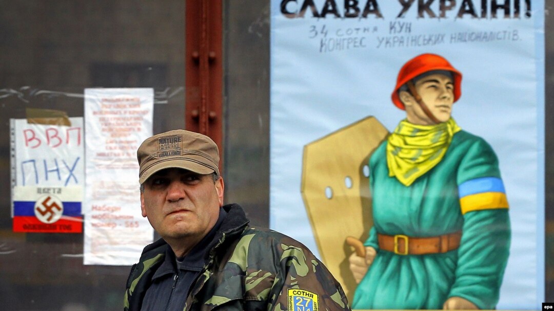 Ветеран Революції гідності на майдані Незалежності в Києві, 18 березня 2014 року