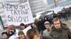 Sa jednog od studentskih protesta zbog loših uslova studiranja, Sarajevo, februar 2010, Foto: Midhat Poturović