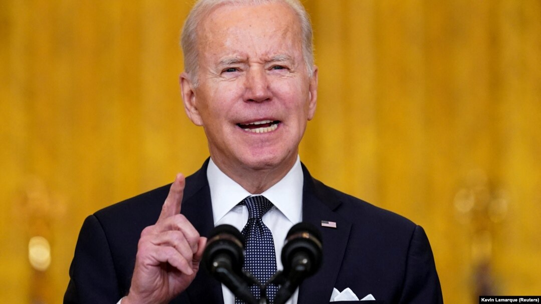 Američki predsjednik Joe Biden u obraćanju iz Bijele kuće o situaciju u Rusiji i Ukrajini, 15. februar 2022. 