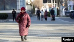 Жителка на Тираспол, столицата на отцепилия се от Молдова Приднестровски регион, 4 януари 2025 г.