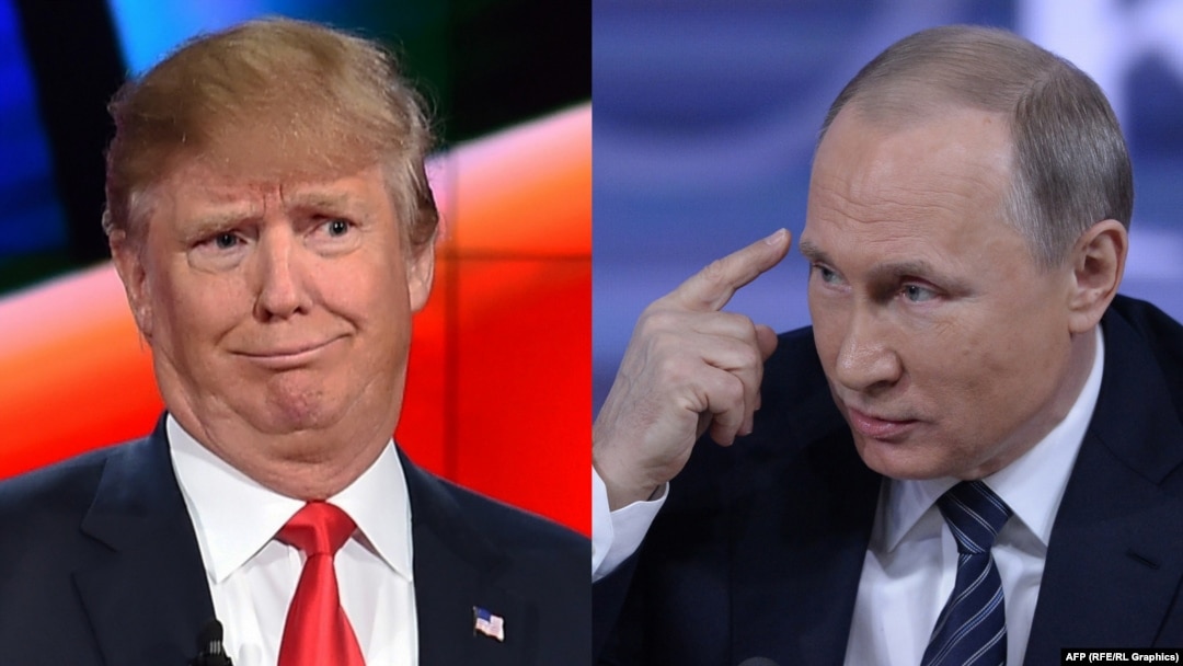 Кандидат на посаду президента США від Республіканської партії Дональд Трамп (ліворуч) і президент Росії Володимир Путін