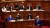 "Glas Albanije o ovom pitanju će se čuti do Strazbura", rekao je premijer Albanije Edi Rama, ujedno i lider Socijalističke partije, na sednici u četvrtak u Parlamentu Albanije (Foto: Rama tokom govora u Parlamentu Albanije, arhiva)