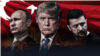 Владимир Путин, Доналд Трамп и Володомир Зеленски (илустрација)
