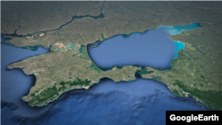 Мапа Криму, Азовське море, Керченська протока