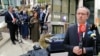 Vučić i Hoti sa novinarima, nakon trilaterale u Briselu, 7. septembra 2020