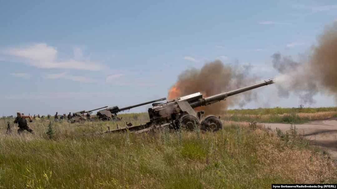 Ілюстраційне фото. На військовому полігоні під Мариуполем пройшли артилерійські навчання, 30 червня 2017 року